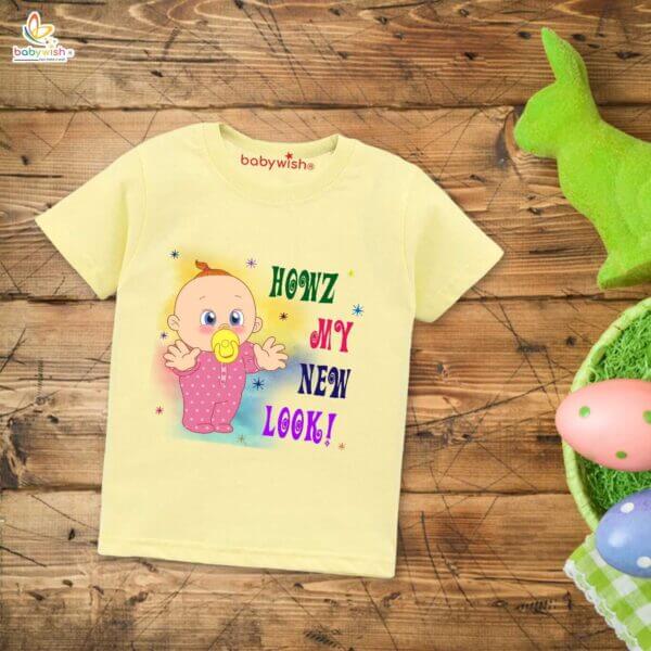 First Mundan ceremony T-shirt for Kids Clothes Unisex occasion mundan Topwear Outfit Half Sleeve for Boy n Girl | HOWZ MY NEW LOOK |