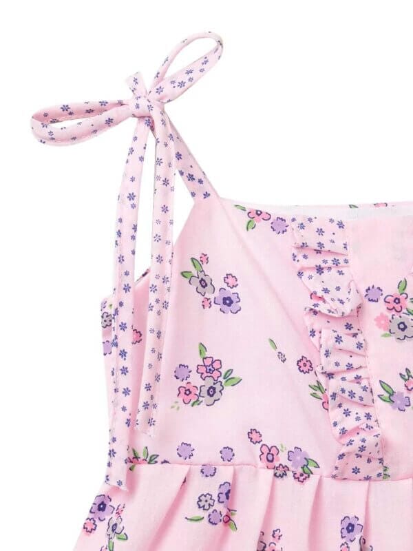 Babywish Baby Girl Cotton Frock Newborn Girl Knee Length Sleeveless Dress Floral Theme Printed - Image 6