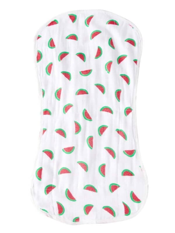 Organic Burp Cloths for Baby Boys and Girl Triple Layer Multipurpose Muslin Burp Gift set - Watermelon Print Set of 1
