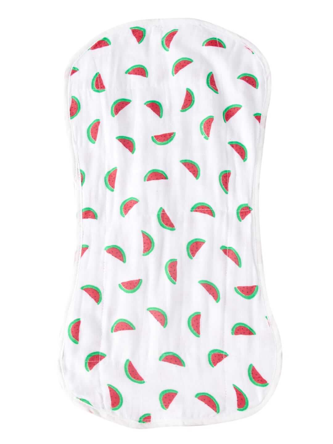 Organic Burp Cloth for Baby Boys and Girls, Triple Layer Soft Muslin, Multipurpose Baby Burp Cloth Gift, Watermelon Print Design, Ideal Newborn Essential, Set of 1