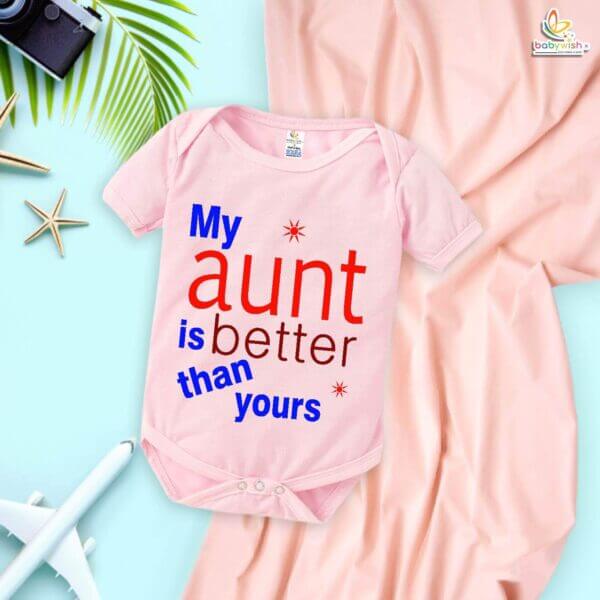 My Aunt is Better Than Yours Romper – Bua Bodysuit for Baby – Cute Baby Clothes for Proud Aunts – Soft Cotton Infant Outfit – Babywish - Image 5