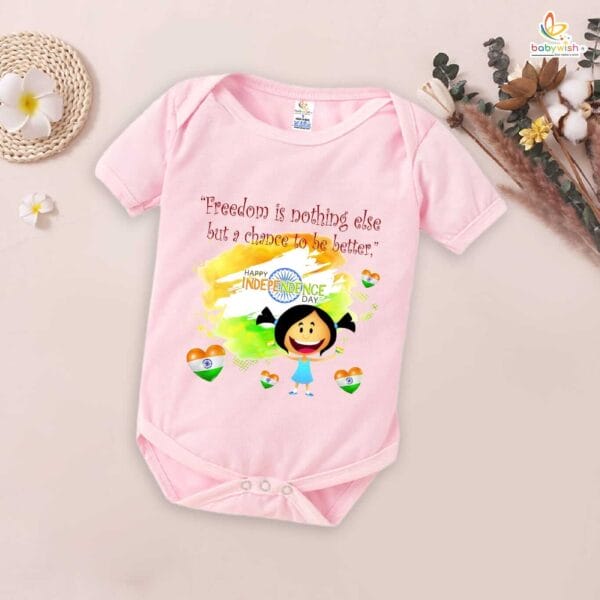 Babywish Independence Day T-Shirt for Boys and Girls 15th August Romper HAPPY INDEPENDENCE DAY - Image 3