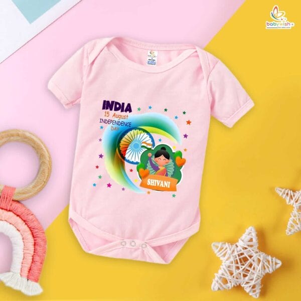 Babywish Independence Day T-Shirt for Boys and Girls 15th August Romper HAPPY INDEPENDENCE DAY - Image 3