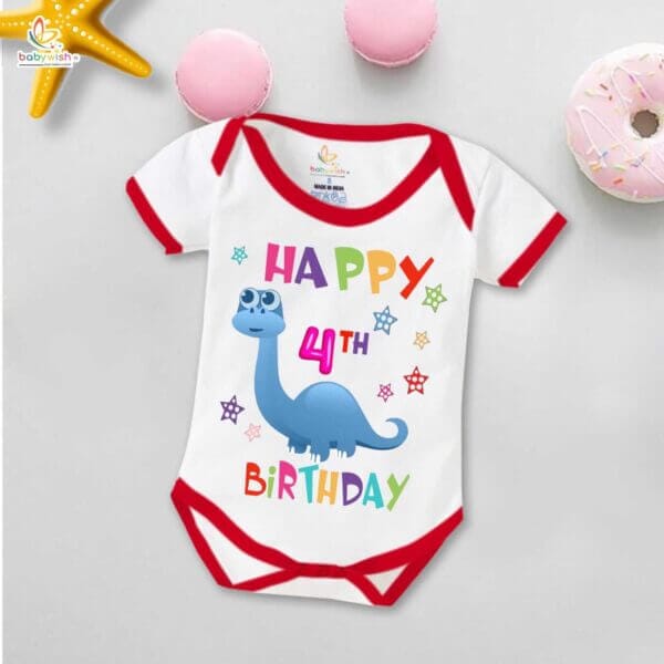 Four month unisex baby romper half sleeve round neck onesie - Image 5