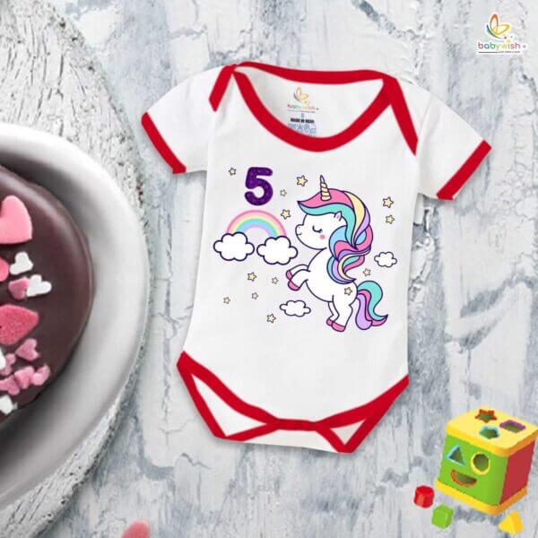 Five month unisex baby romper half sleeve round neck onesie - Image 5