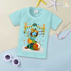 Babywish Dahi Handi T-Shirt for Boys and Girls Krishna Janmashtami T-Shirts HAPPY KRISHNA JANMASHTAMI