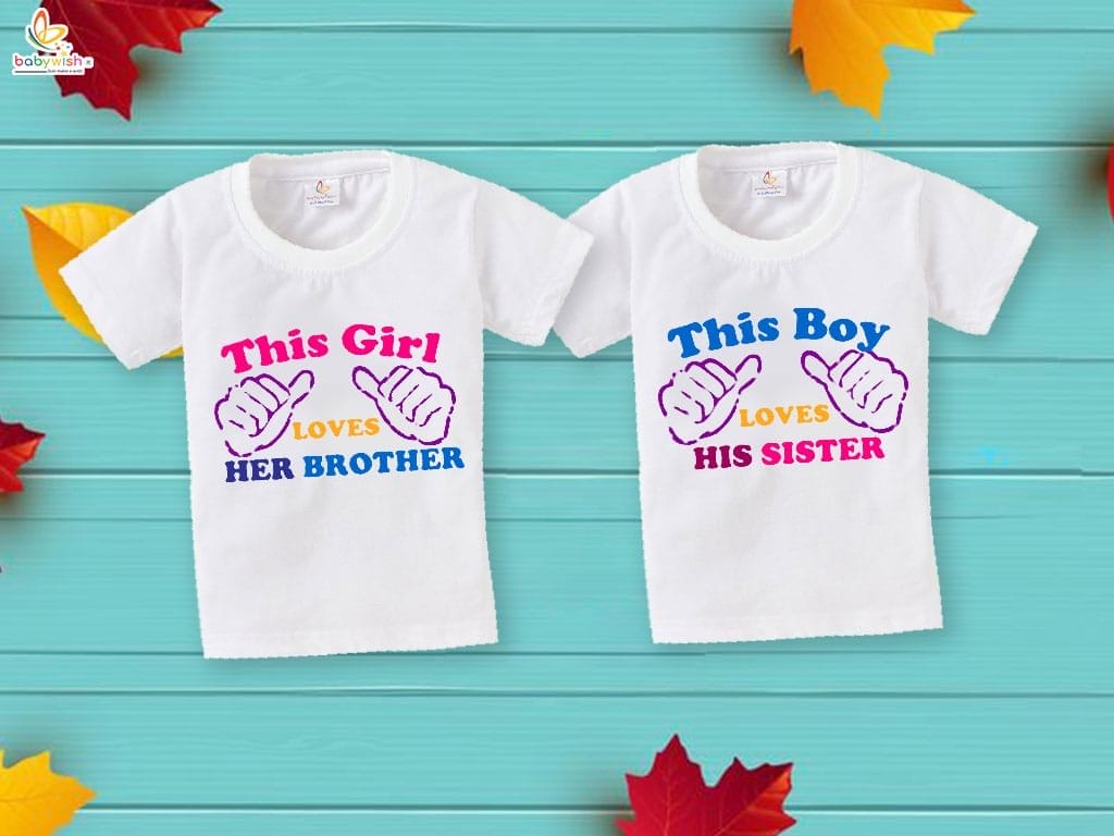 Rakshabandhan Special Combo White T-Shirts Sets for Brother and Sister Combo Pack of 2