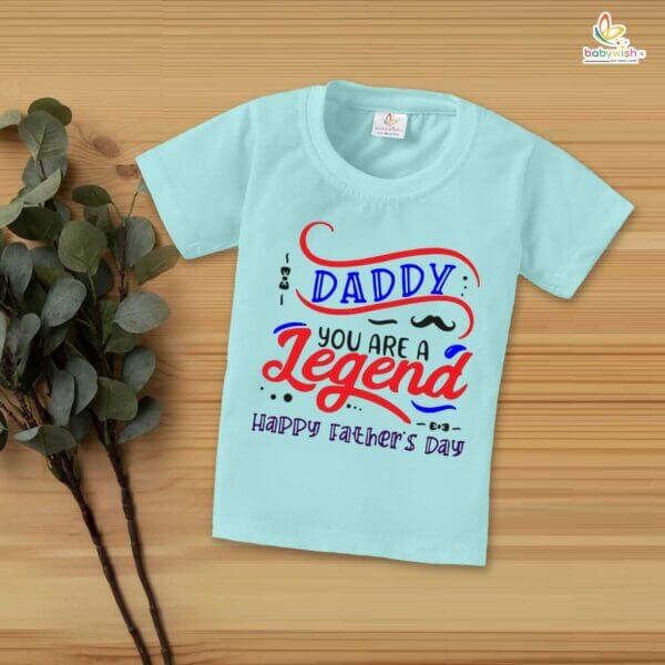 Daddy You Are A Legend – Fathers Day T-Shirt for Boys & Girls | Unisex Half Sleeve Topwear Gift for Kids to Celebrate Dad | Babywish - Image 3