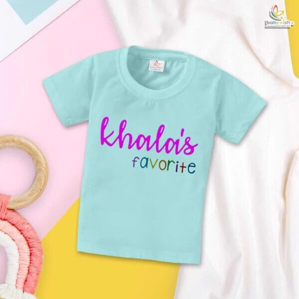 Khala's Favorite T-Shirt – Cute Auntie Shirt for Women | Gift for Khala, Indian Aunt Outfit, Matching Family Tee, Babywish - Image 2