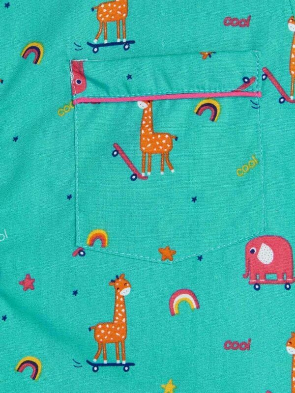 Kids Sleepsuit for Baby Boy’s and Girl’s Topwear and Pajamas Set Long Sleeve Sleepwear Baby Clothing Sets - Giraffe Print - Image 4