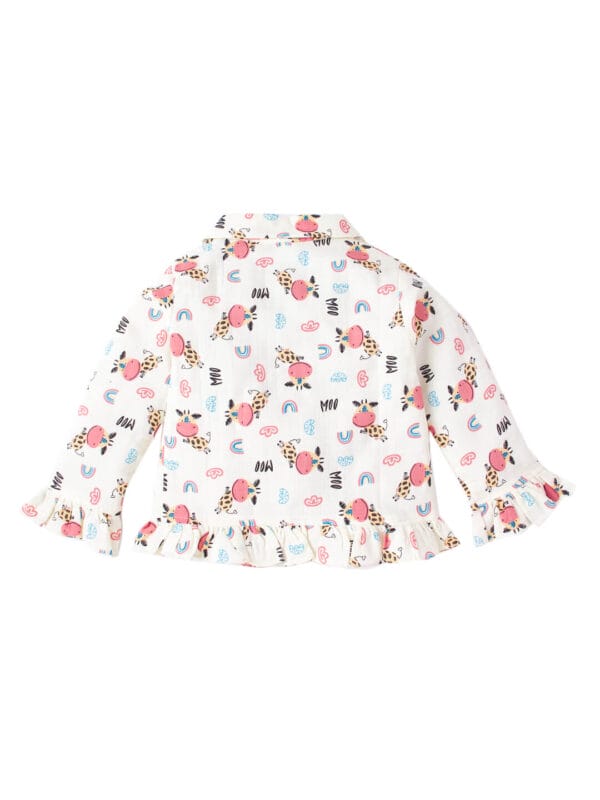 Organic Muslin Sleepsuit for Girls | Cute Printed Night Suit Set | Babywish - Image 3