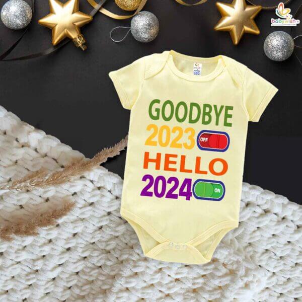 Babywish New Year Romper Clothes My First New Year Bodysuits Goodbye 2023 Hello 2024 - Image 3