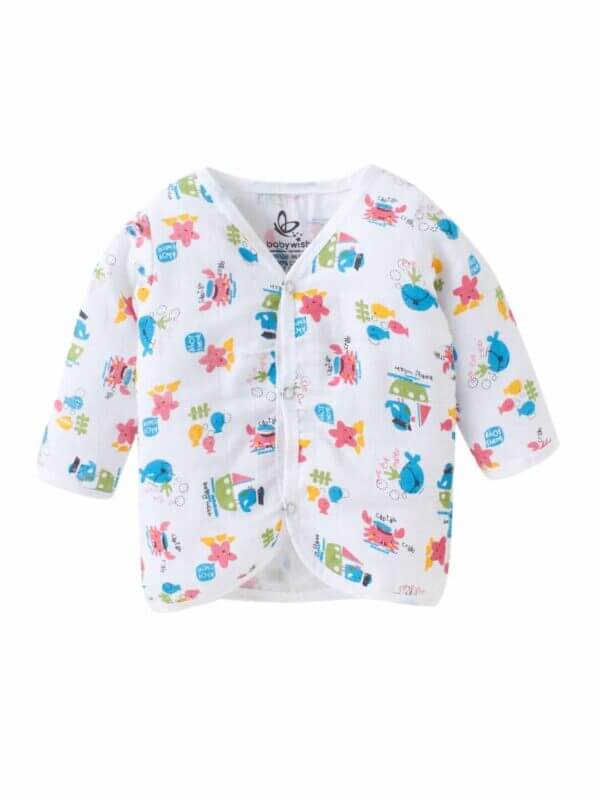 GOTS Certified Organic Muslin Jhabla for Newborn Babies Clothes Ultra Soft Unisex Summer Vest for Infants 3-Pack Gift Set - Image 8