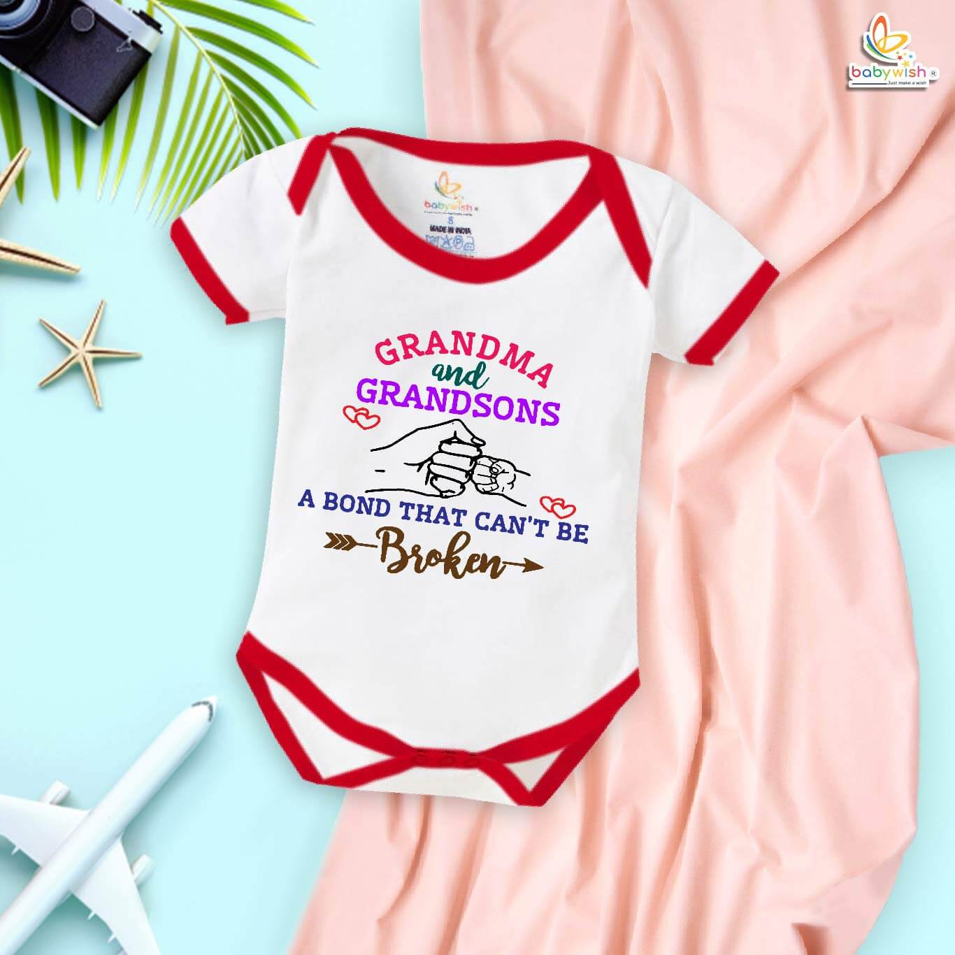 Grandma and Grandson – Cute Baby Romper Celebrating Grandmother & Grandson Bond | Newborn Outfit for Grandma | Babywish