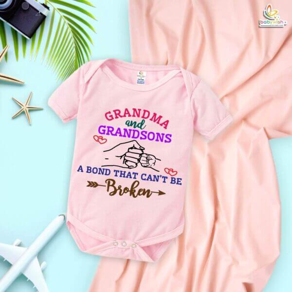 Grandma and Grandson – Cute Baby Romper Celebrating Grandmother & Grandson Bond | Newborn Outfit for Grandma | Babywish - Image 4