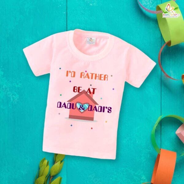 I'd Rather Be at Dadu & Dadi's T-Shirt – Cute My Dadu & Dadi Matching Family T-Shirts – Grandparents Gift, Cotton Tees for Dadu, Dadi & Baby – Babywish - Image 3