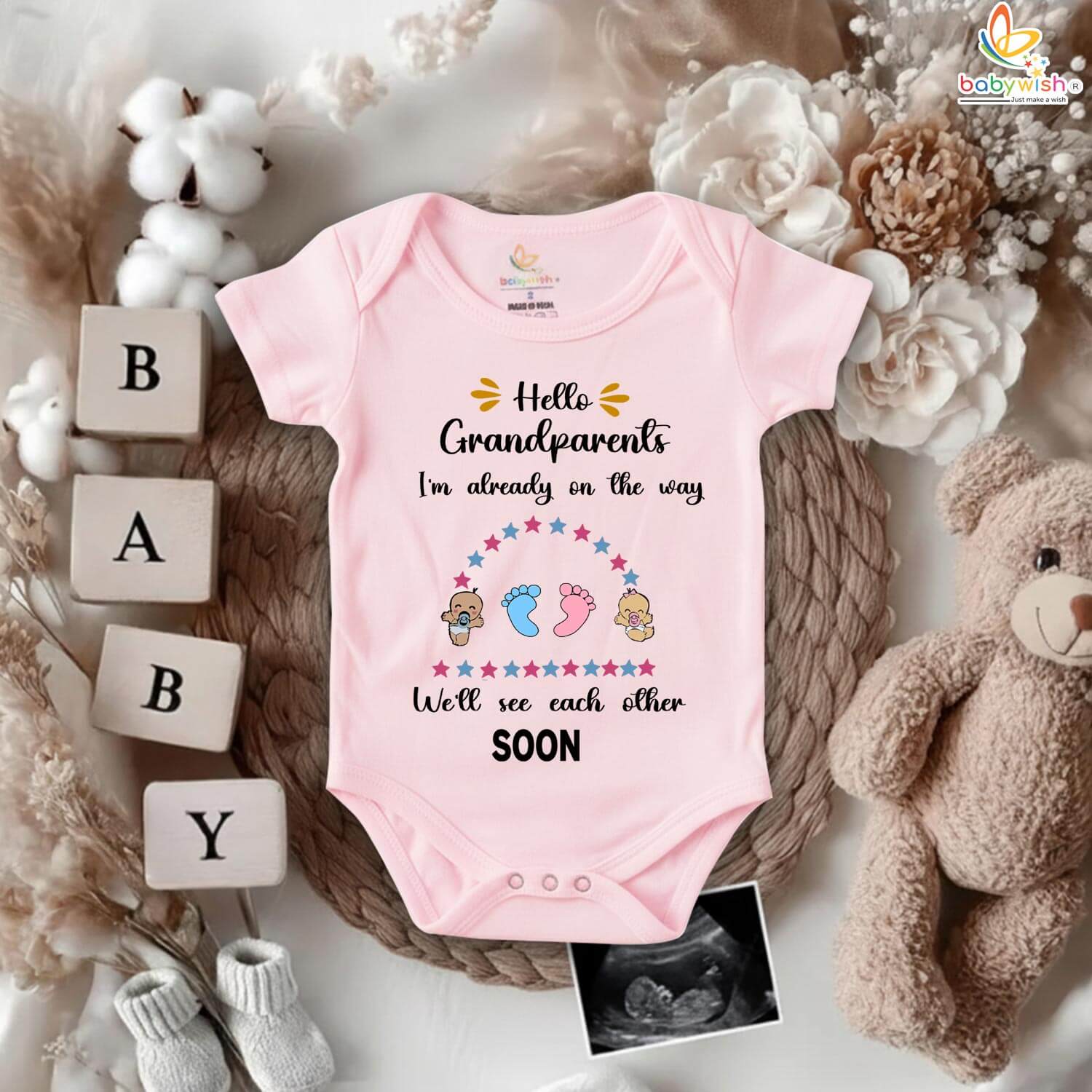 Pregnancy Announcement Gift for Grandparents – Custom Baby Reveal, New Baby Announcement, Family Reveal Outfit – Babywish
