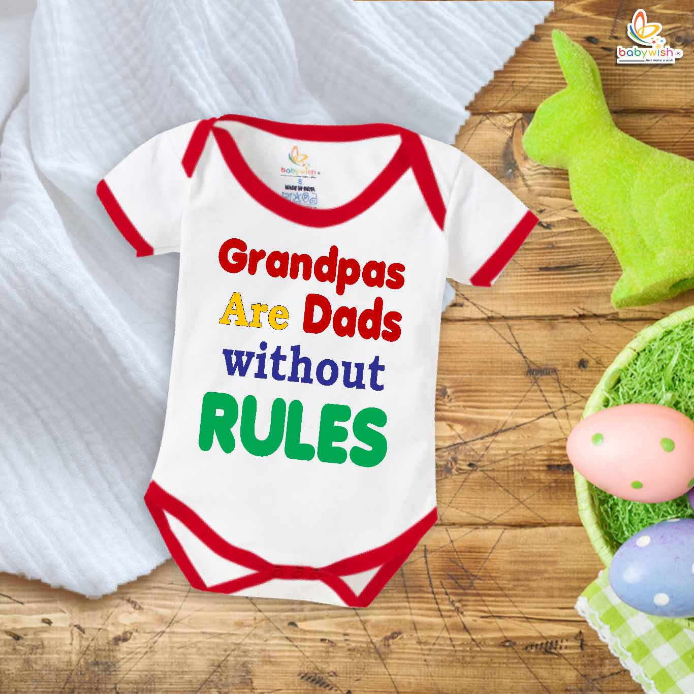 Grandpas Are Dads Without Rules – Funny Baby Romper for Grandfathers | Cute Baby Bodysuit Gift Idea | Babywish