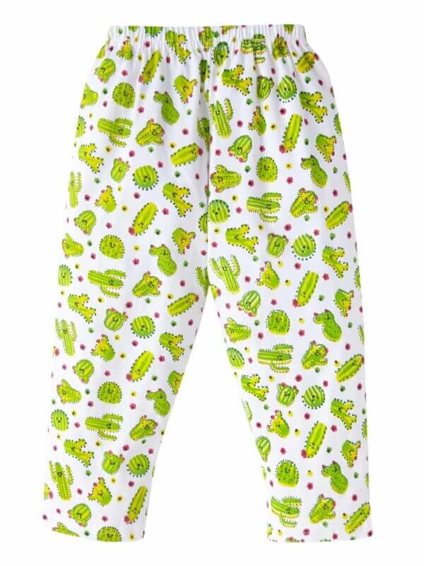 Kids Sleepsuit for Baby Boy’s and Girl’s Topwear and Pajamas Set Long Sleeve Sleepwear Baby Clothing Sets - Green Cactus Print - Image 4