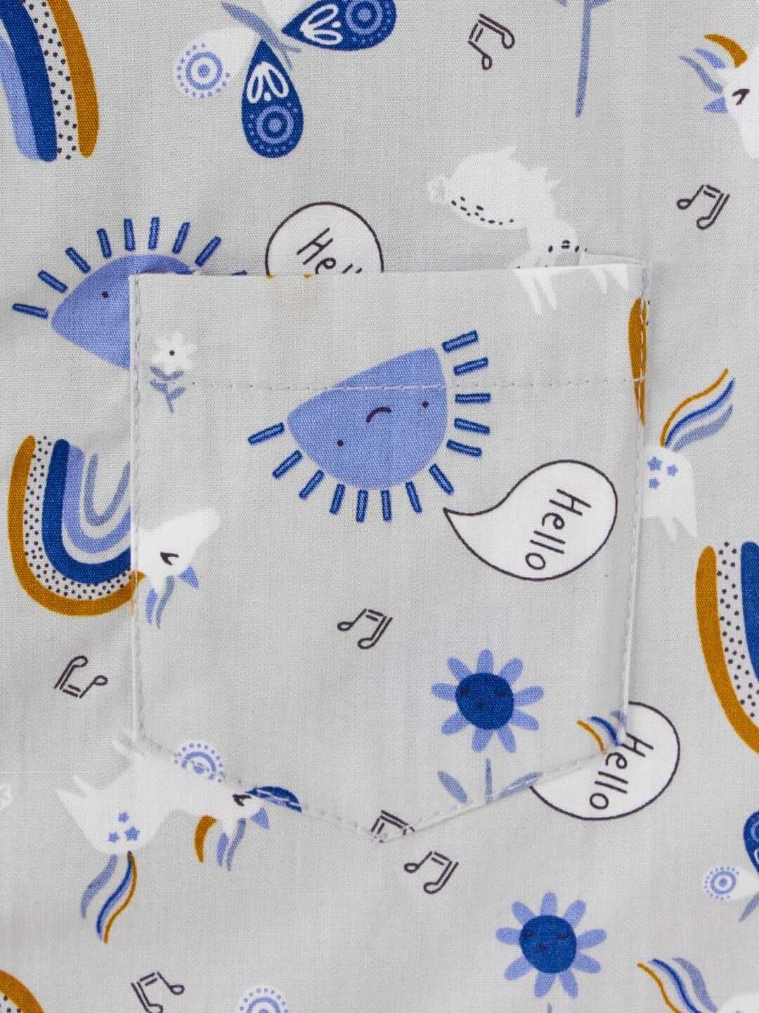 Kids Sleepsuit for Baby Boys and Girls Long Sleeve Topwear and Pajamas Set Baby Clothing Sleepwear Set Grey Apollo Print for Newborns and Toddlers - Image 4