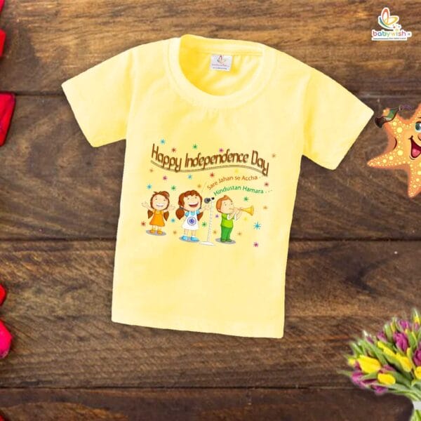 Babywish Independence Day T-Shirt for Boys and Girls 15th August T-Shirts HAPPY INDEPENDENCE DAY - Image 3