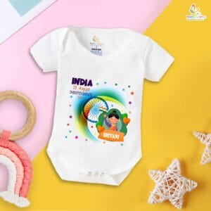 Babywish Independence Day T-Shirt for Boys and Girls 15th August Romper HAPPY INDEPENDENCE DAY