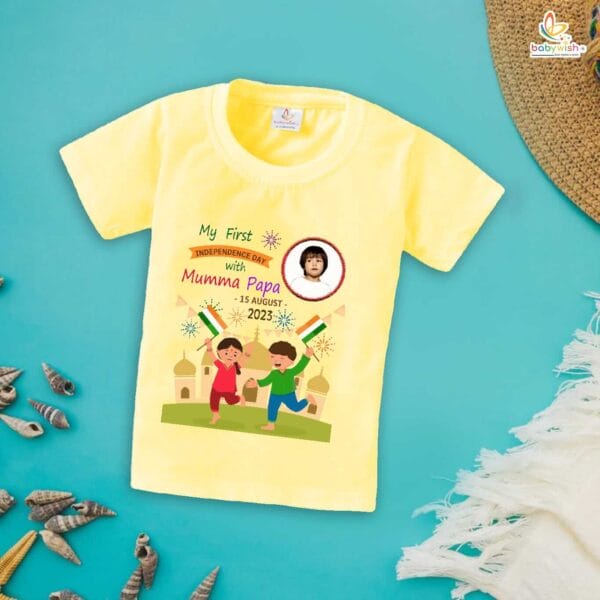 Babywish Independence Day T-Shirt for Boys and Girls 15th August T-Shirts HAPPY INDEPENDENCE DAY