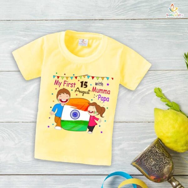 Babywish Independence Day T-Shirt for Boys and Girls 15th August T-Shirts HAPPY INDEPENDENCE DAY - Image 4