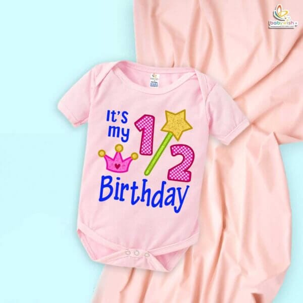 Babywish Half Birthday Romper Clothes My First Half Birthday Bodysuits It's My 1/2 Birthday - Image 3