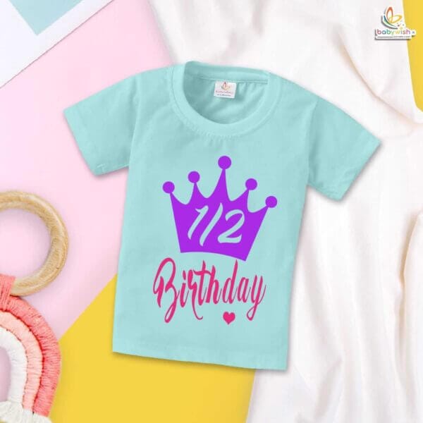 Babywish My First Half Birthday T-Shirt – 1/2 Birthday Outfit for Baby Boys & Girls – Cute Half Year Celebration Shirt - Image 2