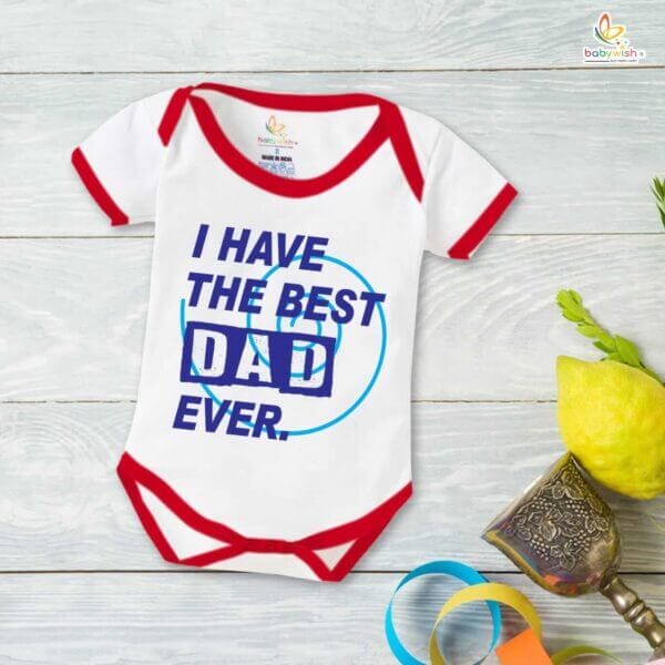 Fathers Day Special Baby Outfit Half Sleeve Unisex Multicolor Romper Onesies for Newborn baby - Image 5
