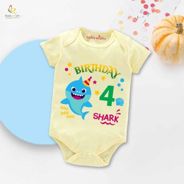 Four month unisex baby romper half sleeve round neck onesie - Image 4