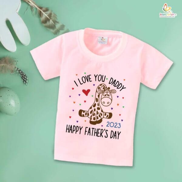 Father's Day Special T-Shirt for Boy’s and Girl’s Half Sleeve Topwear for Unisex Kids | I Love You daddy 2023 | - Image 4