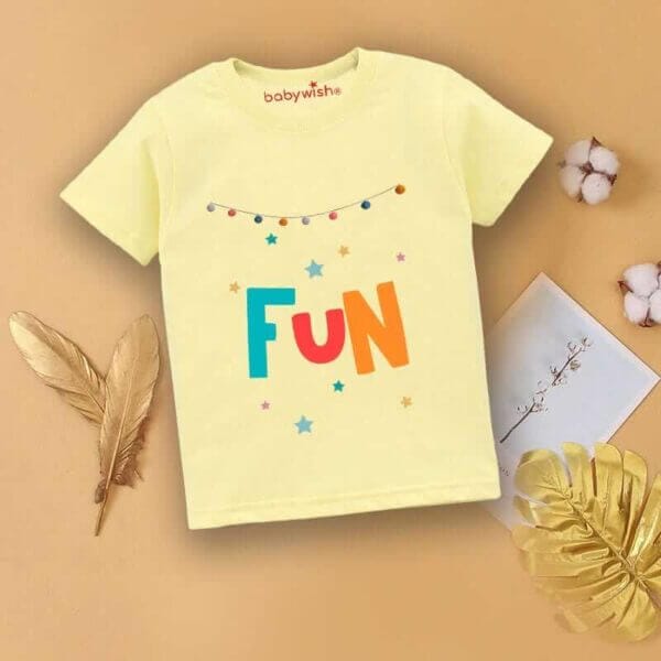 Printable Family T-shirt for Kids Clothes Unisex Newborn Topwear Outfit Cotton Tshirt Half Sleeve Round Neck Dress for Boy n Girl "Fun Star Print" - Image 3