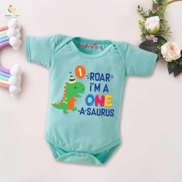 One month unisex baby romper half sleeve round neck onesie - Image 3