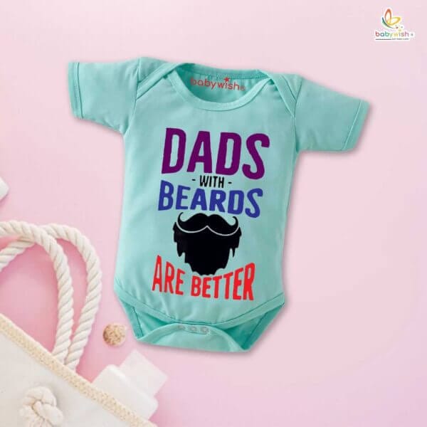 Fathers Day Special Baby Outfit Half Sleeve Unisex Multicolor Romper Onesies for Newborn baby - Image 4