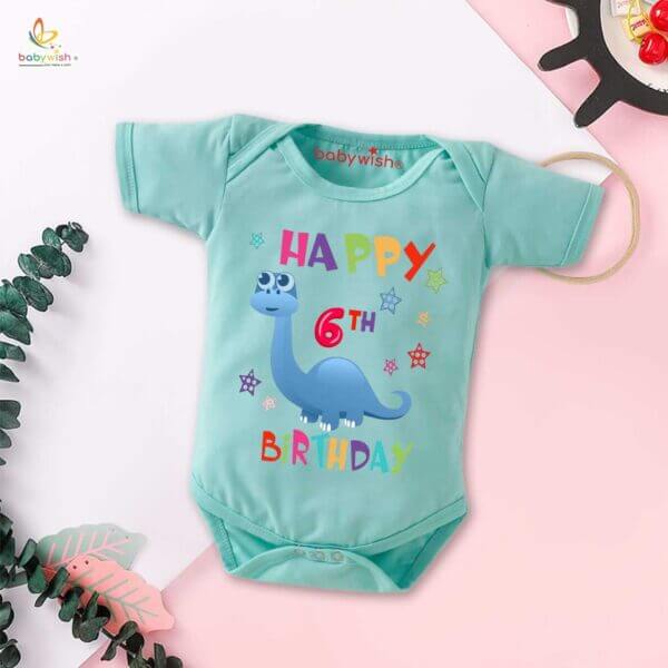 Six month unisex baby romper half sleeve round neck onesie - Image 3