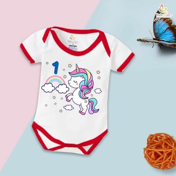One month unisex baby romper half sleeve round neck onesie - Image 5