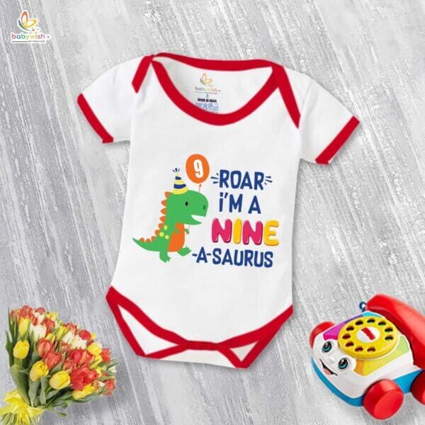 Nine month unisex baby romper half sleeve round neck onesie - Image 5