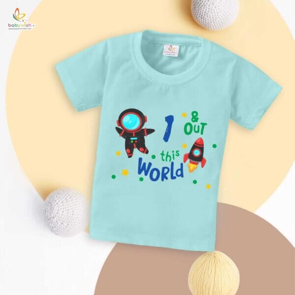 One Year Birthday Unisex T-Shirt Half Sleeve Round Neck Topwear tee for kids - Image 3
