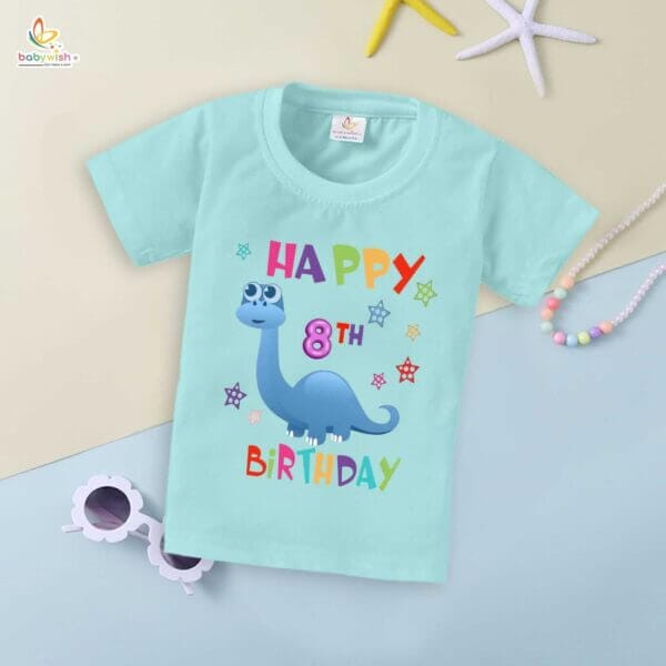 Eight Year Birthday Unisex T-Shirt Half Sleeve Round Neck Topwear tee for kids - Image 3