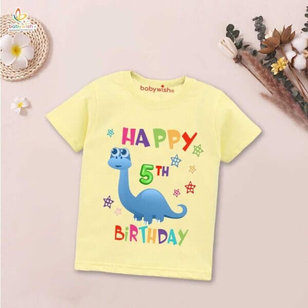 Five Year Birthday Unisex T-Shirt Half Sleeve Round Neck Topwear tee for kids - Image 4