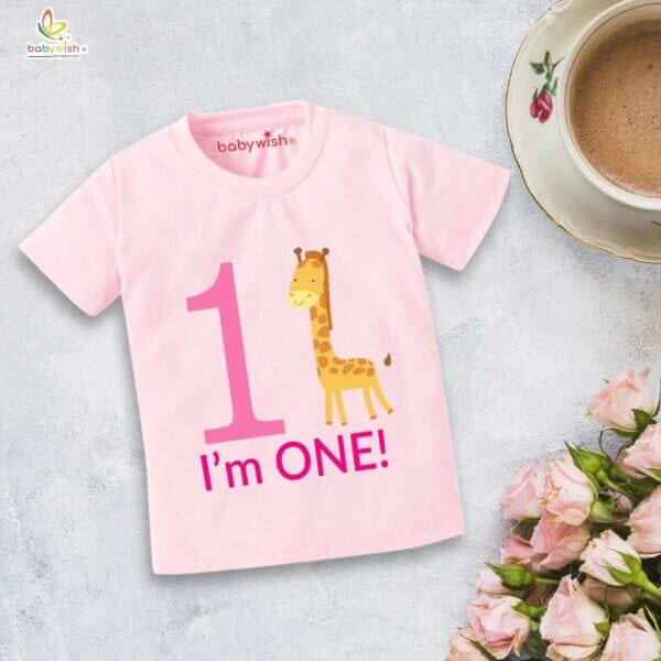 One Year Birthday Unisex T-Shirt Half Sleeve Round Neck Topwear tee for kids - Image 3