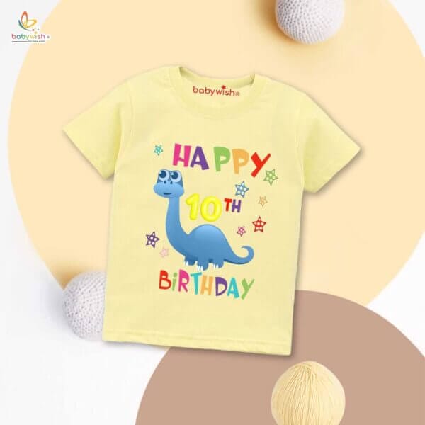 Ten Year Birthday Unisex T-Shirt Half Sleeve Round Neck Topwear tee for kids - Image 4
