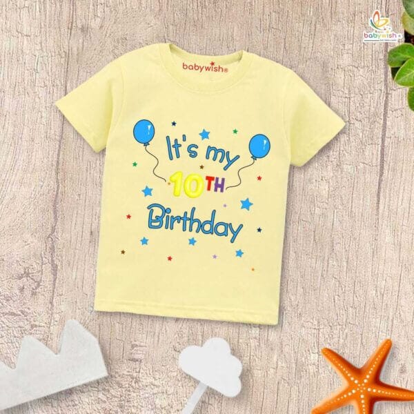 Ten Year Birthday Unisex T-Shirt Half Sleeve Round Neck Topwear tee for kids - Image 4