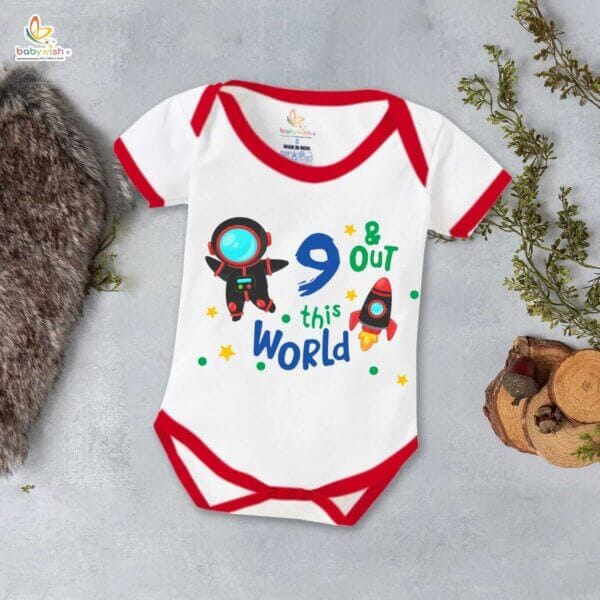 Nine month unisex baby romper half sleeve round neck onesie - Image 5