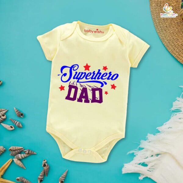 Fathers Day Special Baby Outfit Half Sleeve Unisex Multicolor Romper Onesies for Newborn baby - Image 4