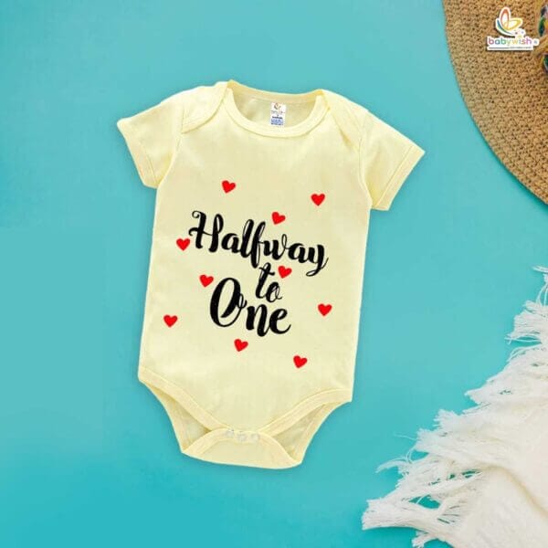 Baby My First Half Birthday Romper – Cute Baby Bodysuit for 6 Month Old | Halfway to One Outfit for Boys & Girls by Babywish - Image 3