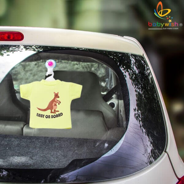 Baby on Board Car Decals Cloth Safety Sign Board with Hanger & Vacuum suction cup - Image 2