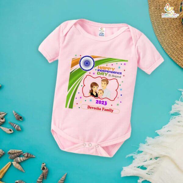 Babywish Independence Day T-Shirt for Boys and Girls 15th August Romper HAPPY INDEPENDENCE DAY - Image 3